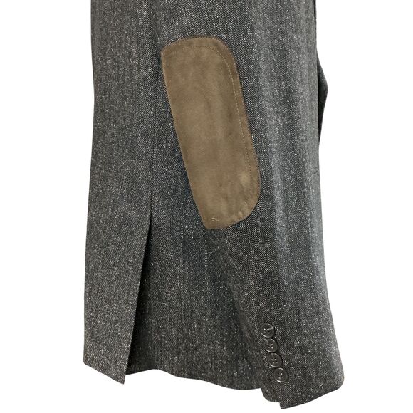 Calvin Klein Jacket Sport Coat 46R Speckled Brown Slim Fit Wool Silk Elbow Patch - Picture 8 of 16